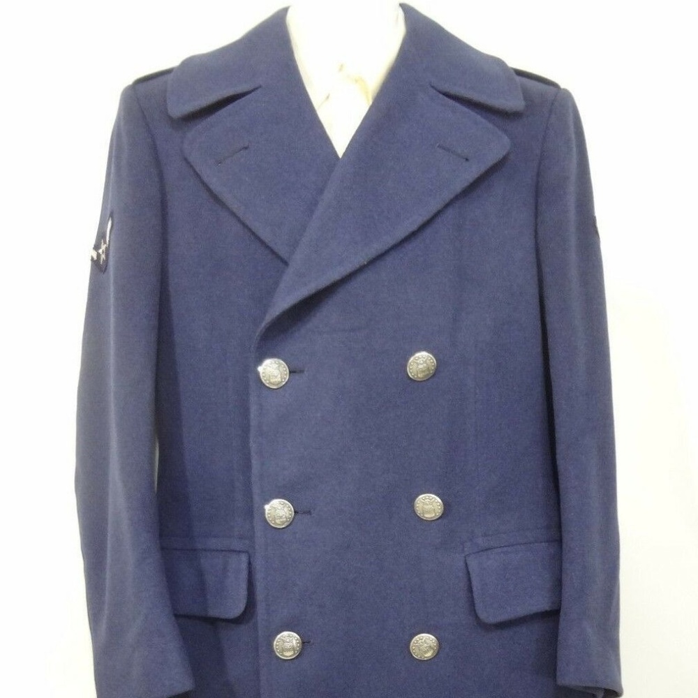 USAF Air Force Mens 35L Blue Wool Overcoat Uniform